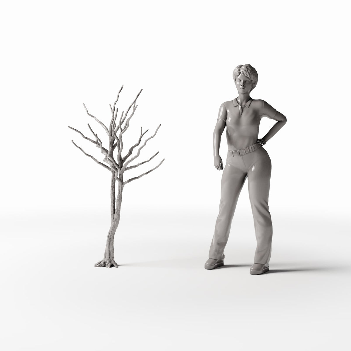Productfoto diorama en modelbouw 1: Dioramabeplanting: kale boom met wortels (Ref. 1103D)