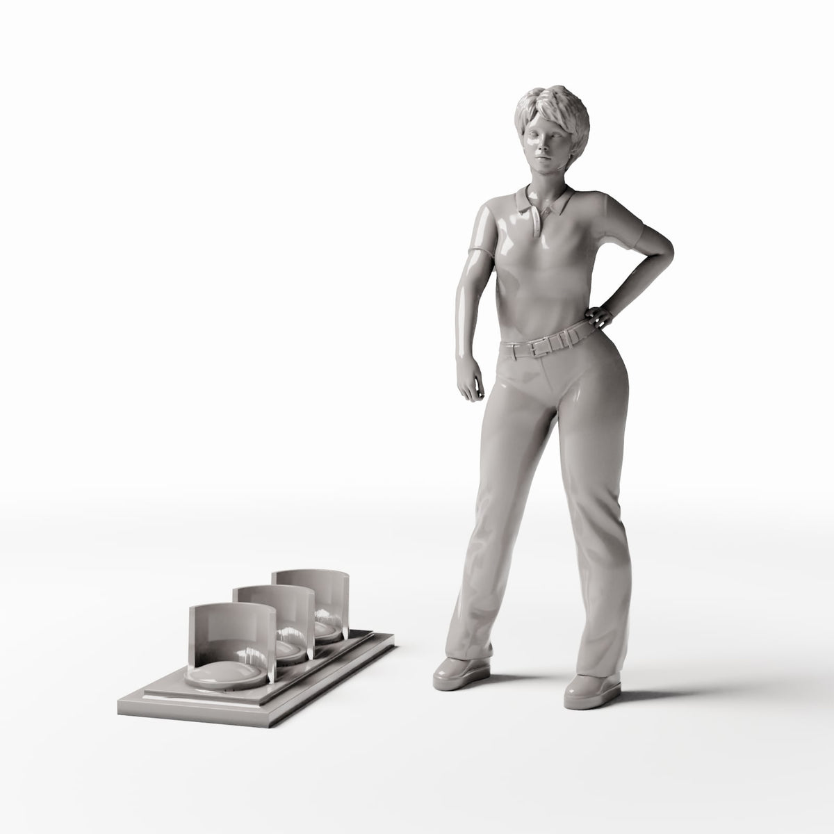 Productfoto diorama en modelbouw 1: Straatdiorama: verkeerslicht met drie signalen (Ref. 1137D)