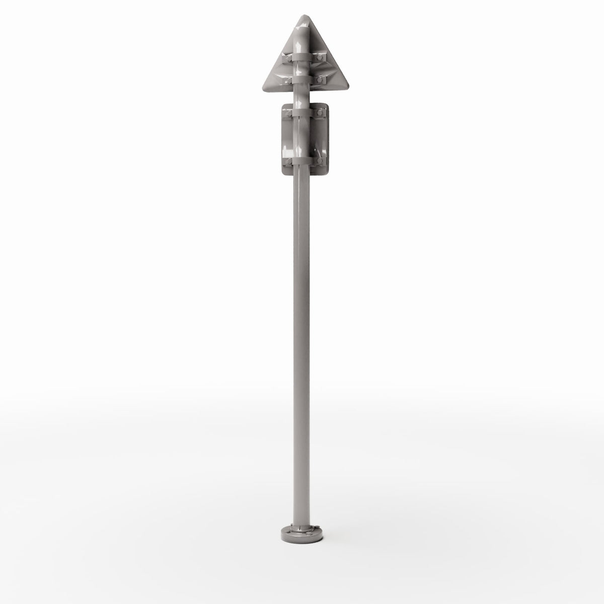 Productfoto diorama en modelbouw 0: Dioramastraat: verkeersbordpaal met driehoekig en rechthoekig bord (Ref. 1143D)