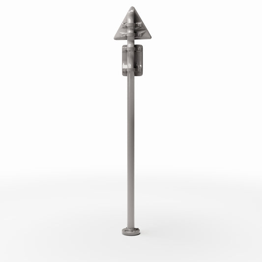 Productfoto diorama en modelbouw 0: Dioramastraat: verkeersbordpaal met driehoekig en rechthoekig bord (Ref. 1143D)