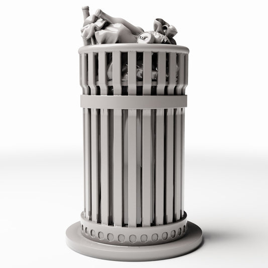 Productfoto diorama en modelbouw 0: Straatdiorama: openbare afvalbak met afval (Ref. 1151D)