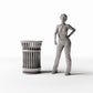 Productfoto diorama en modelbouw 1: Straatdiorama: Geribbelde straatprullenbak (Ref. 1152D)