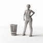Productfoto diorama en modelbouw 1: Stadsdiorama: kleine metalen afvalbak met sleuven (Ref. 1174D)