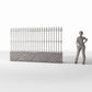 Productfoto diorama en modelbouw 1: Tuindiorama: hoog metalen hekwerkdeel met bakstenen voet (Ref. 1192D)