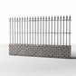 Productfoto diorama en modelbouw 0: Tuindiorama: hoog metalen hekwerkdeel met bakstenen voet (Ref. 1192D)