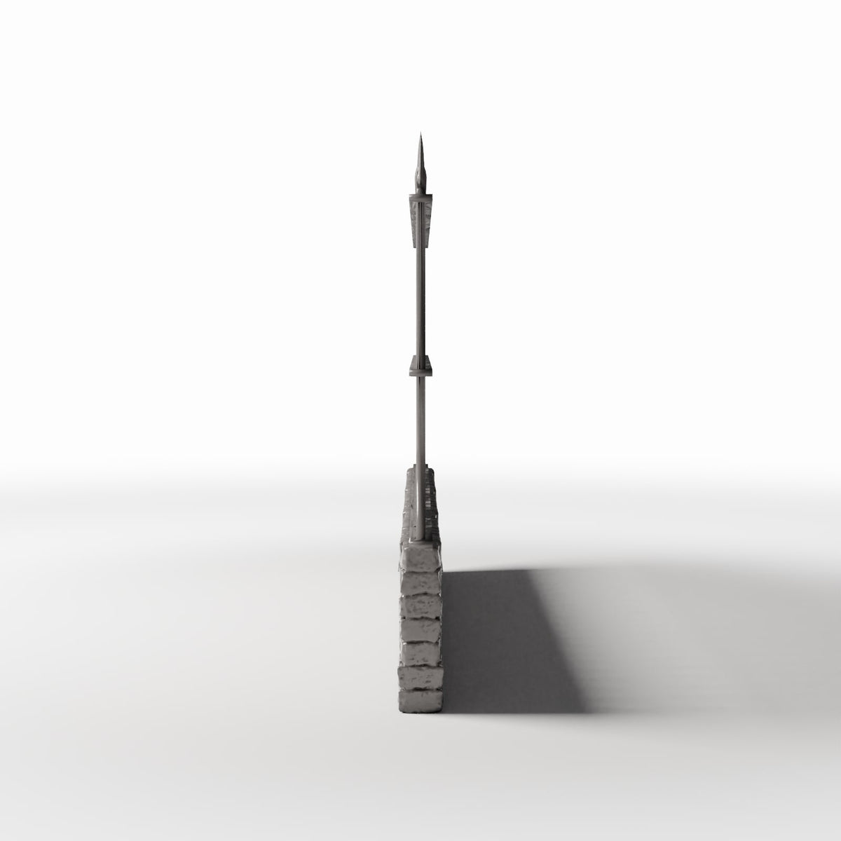 Productfoto diorama en modelbouw 2: Tuindiorama: hoog metalen hekwerkdeel met bakstenen voet (Ref. 1192D)