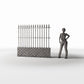 Productfoto diorama en modelbouw 1: Tuindiorama: hoog metalen hek op bakstenen muur (Ref. 1193D)
