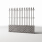 Productfoto diorama en modelbouw 0: Tuindiorama: hoog metalen hek op bakstenen muur (Ref. 1193D)