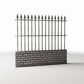 Productfoto diorama en modelbouw 3: Tuindiorama: hoog metalen hek op bakstenen muur (Ref. 1193D)