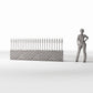 Productfoto diorama en modelbouw 1: TuinDiorama: Lage bakstenen muur met metalen hekwerk (Ref. 1195D)