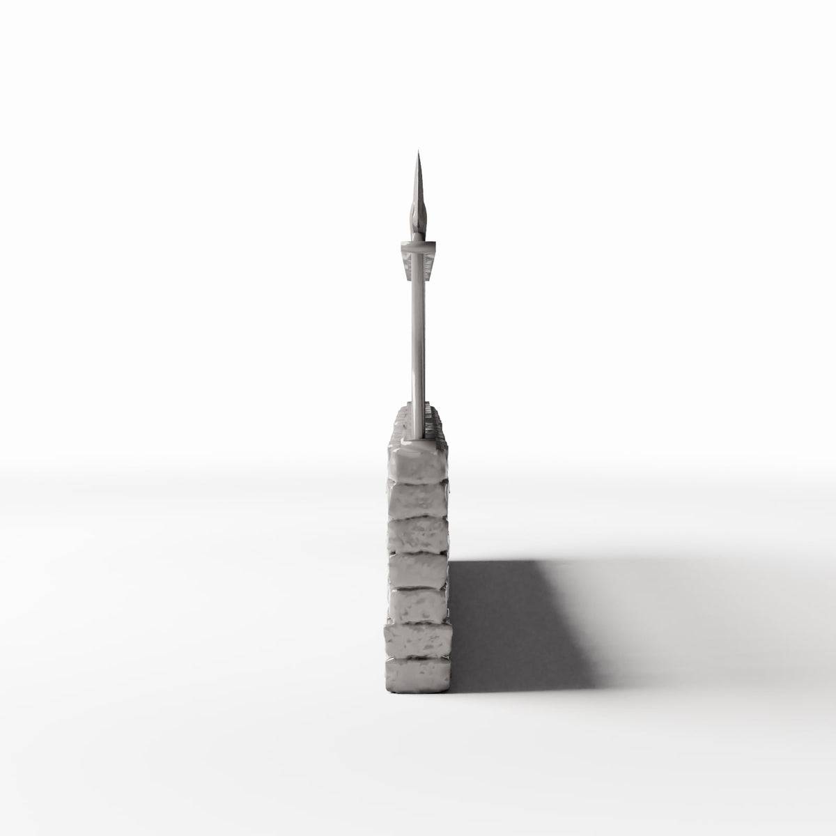 Productfoto diorama en modelbouw 2: Buitendiorama: lage stenen muur met metalen hek (Ref. 1196D)