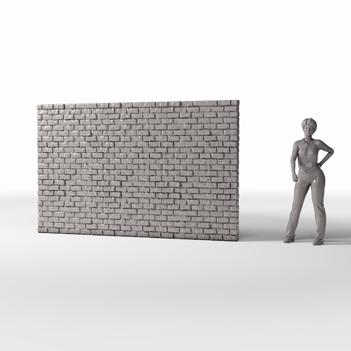 Productfoto diorama en modelbouw 1: Dioramagebouw: hoge onbeschadigde bakstenen muur (Ref. 1200D)