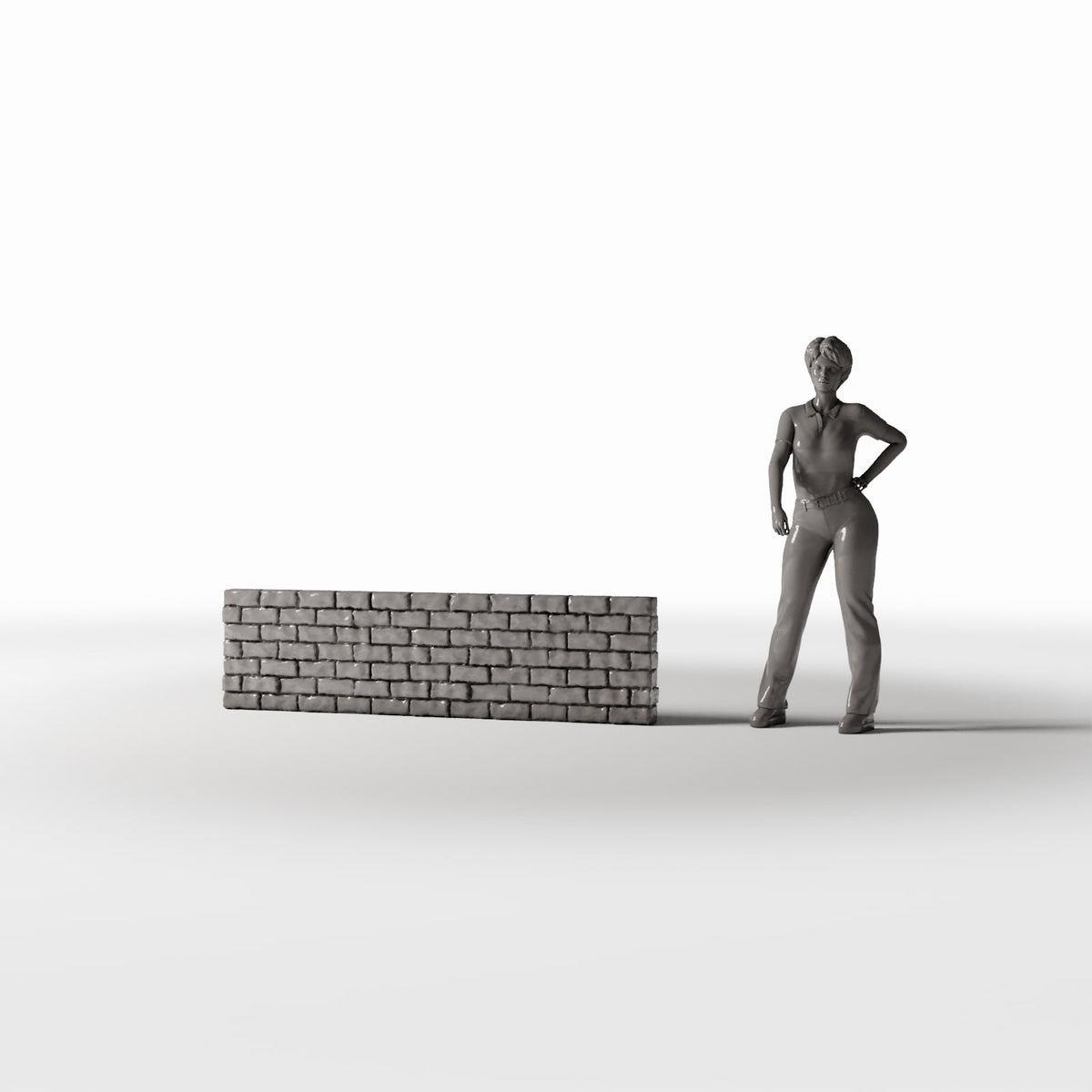 Productfoto diorama en modelbouw 1: Dioramagebouw: onbeschadigde bakstenen muur (Ref. 1204D)
