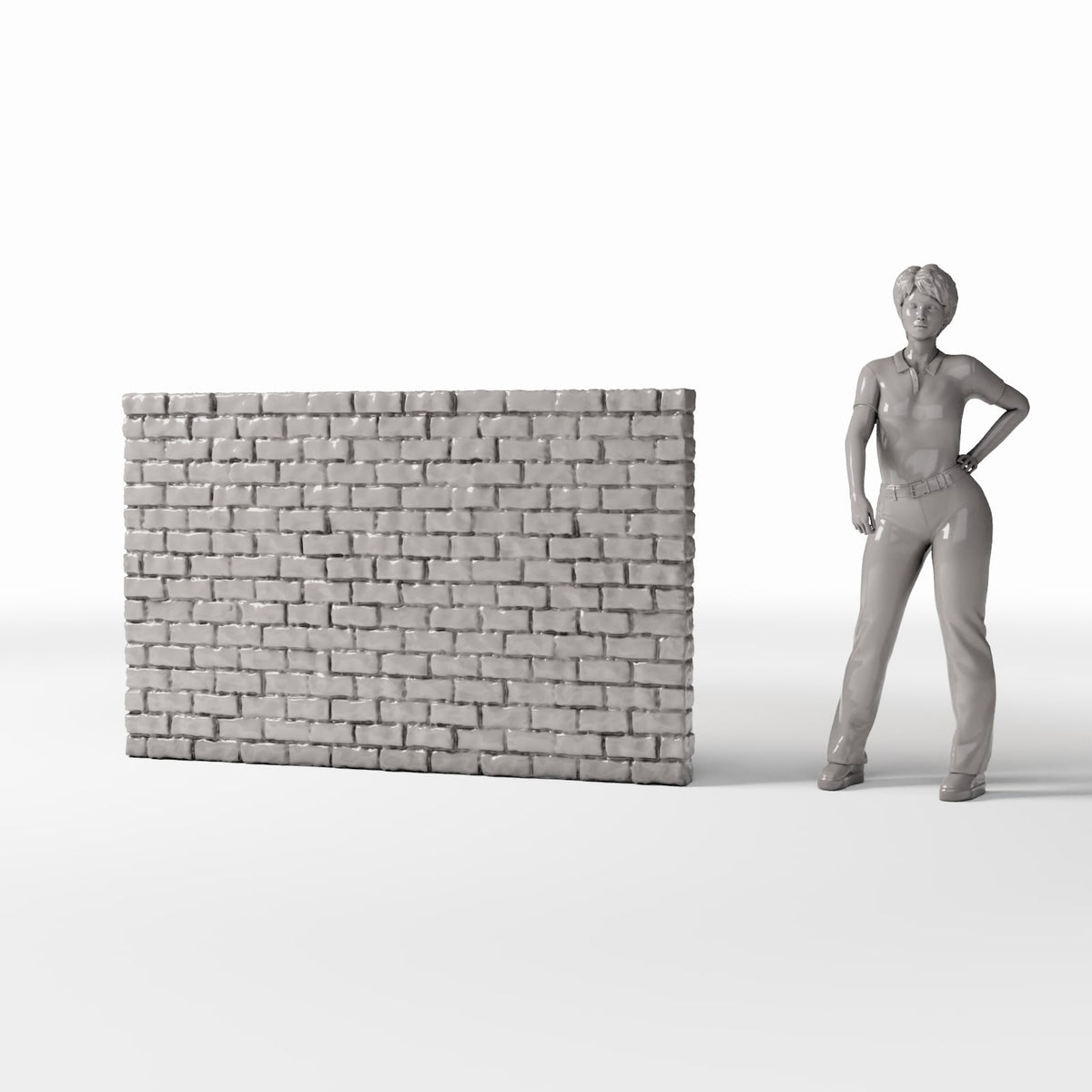 Productfoto diorama en modelbouw 1: Gebouw voor diorama: onbeschadigde bakstenen muur, breed (Ref. 1206D)