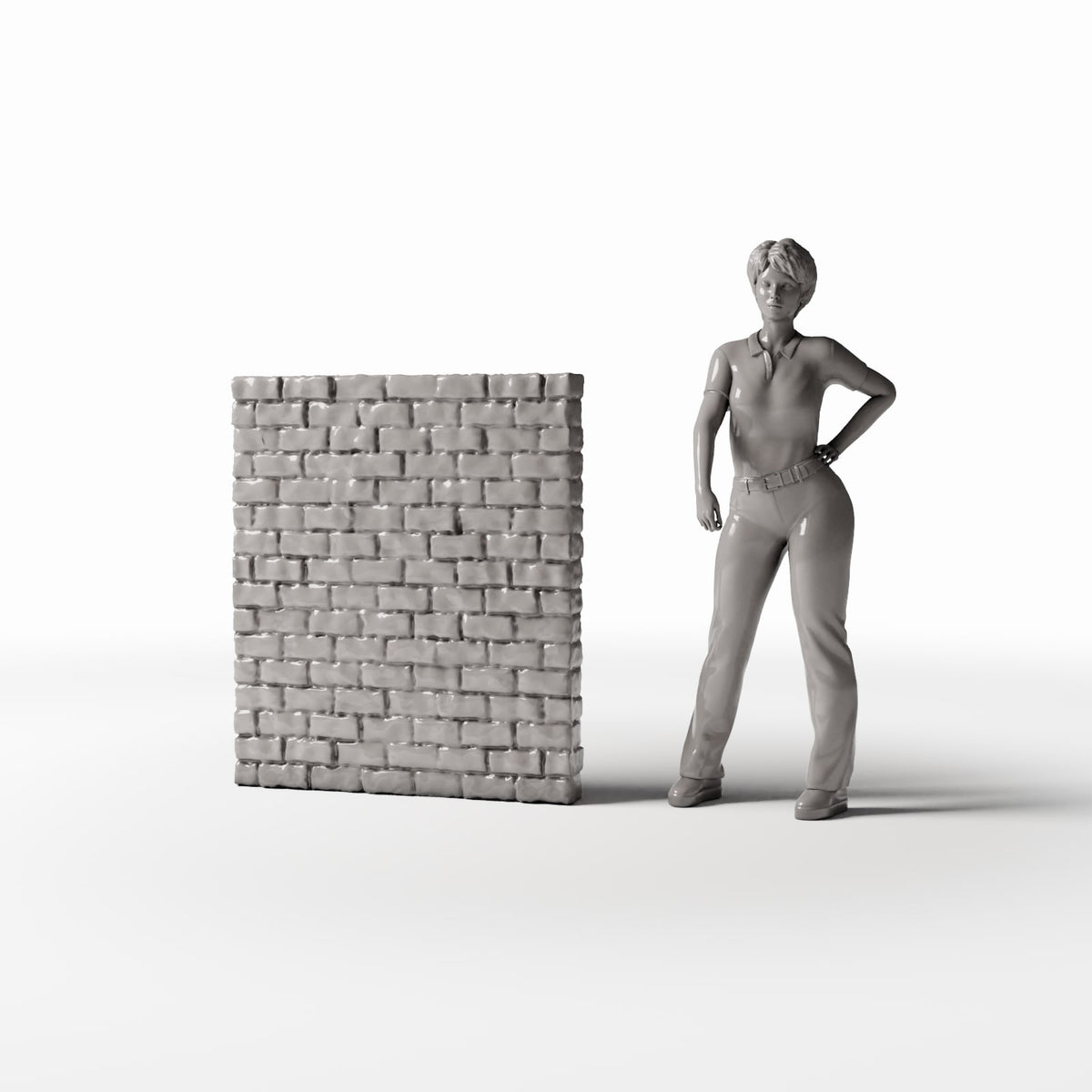 Productfoto diorama en modelbouw 1: Dioramagebouw: smalle intacte bakstenen muur (Ref. 1208D)