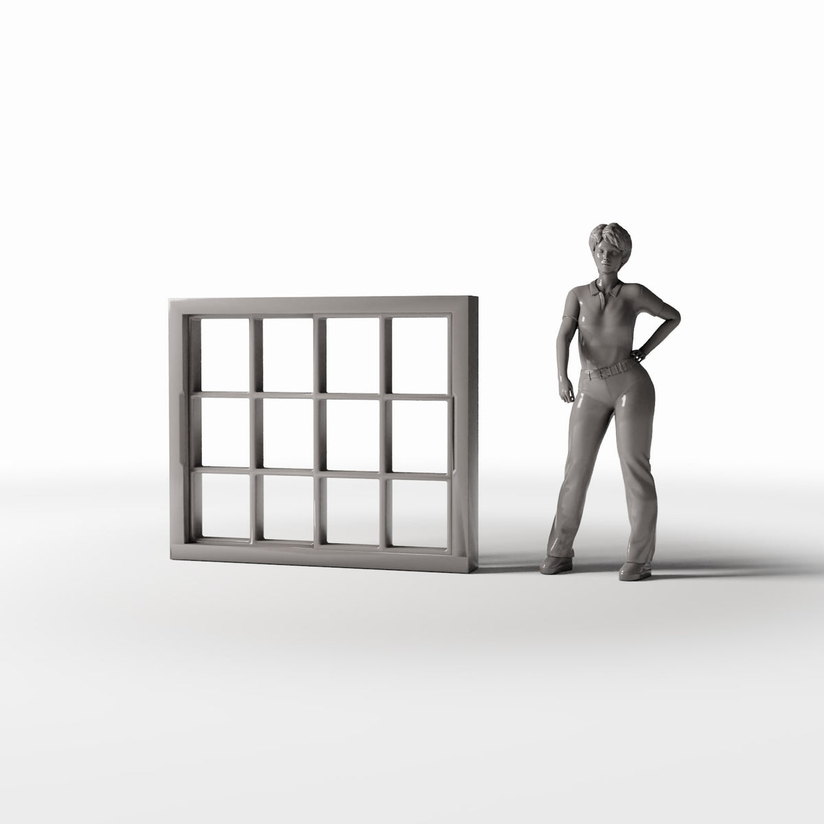 Productfoto diorama en modelbouw 1: Dioramagebouwen: standaardraam met 12 ruiten (Ref. 1216D)