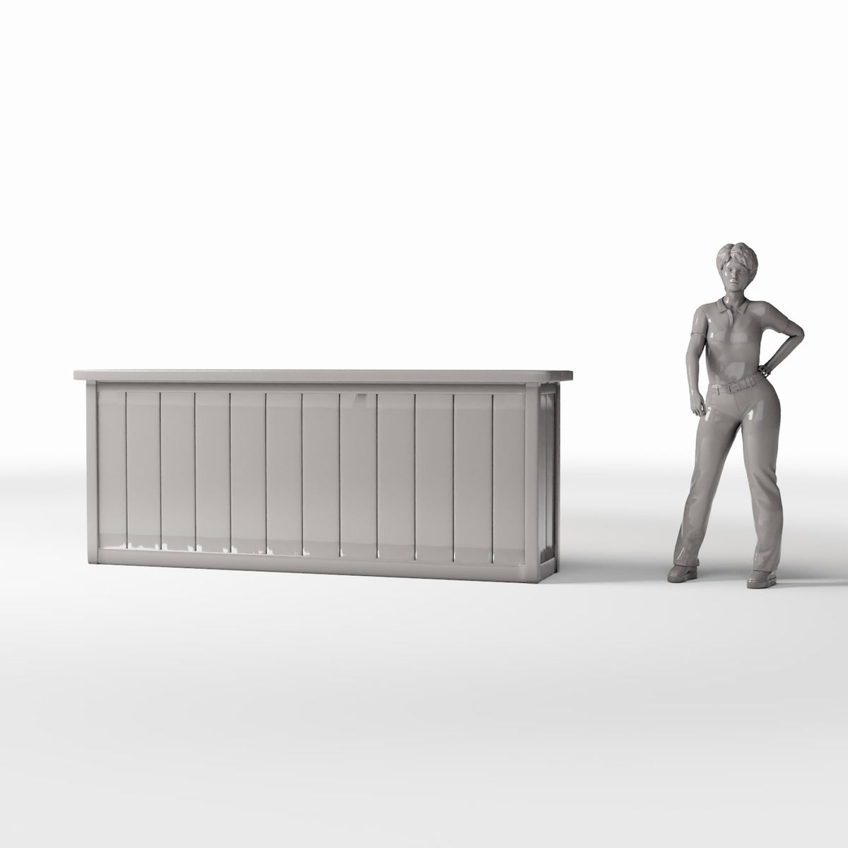 Productfoto diorama en modelbouw 1: Dioramameubilair: houten toonbank voor bar en receptie (Ref. 1223D)