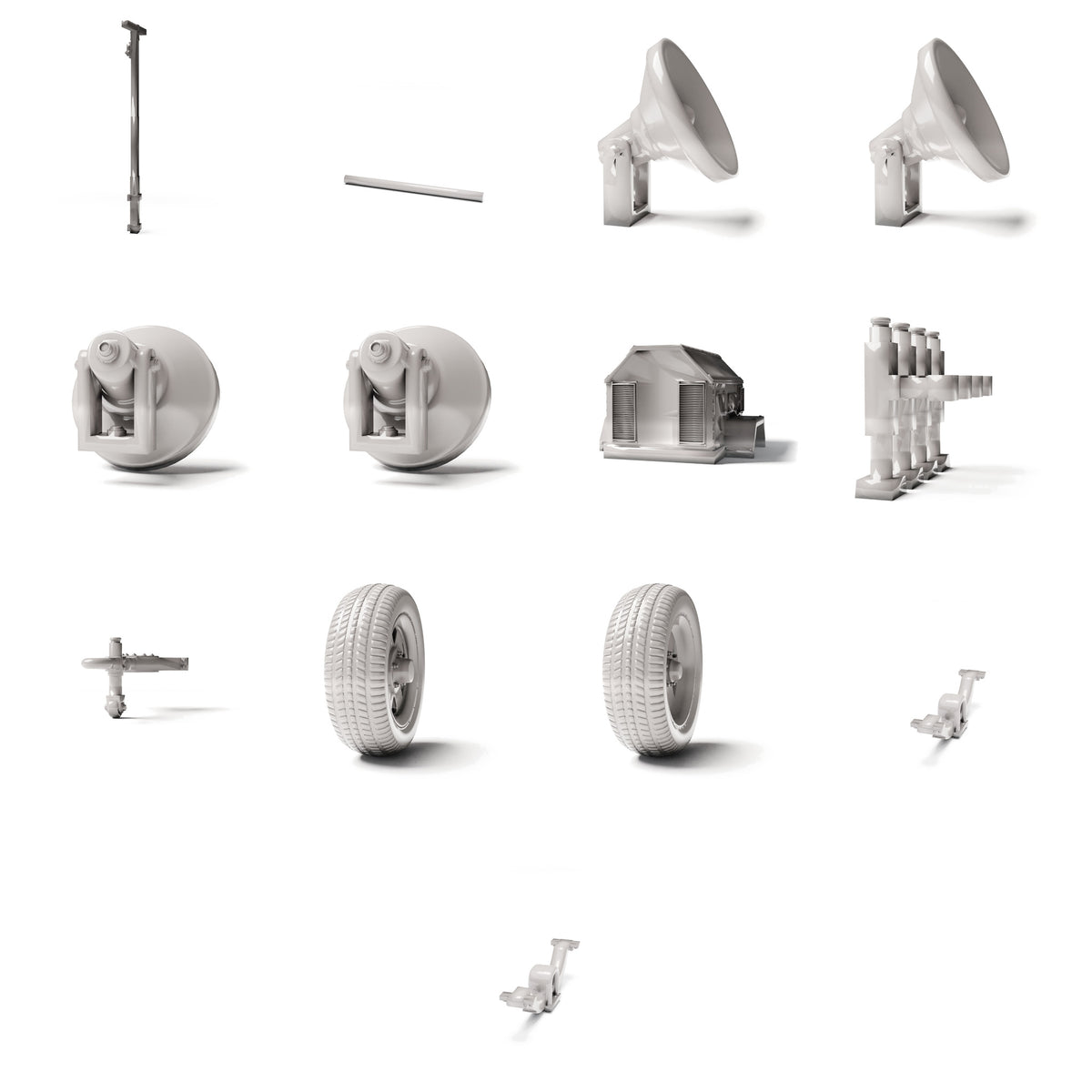 Diorama-modelbouwproductfoto 0: Diorama-infrastructuur: mobiele lichtmast als bouwpakket (Ref. 1229D)