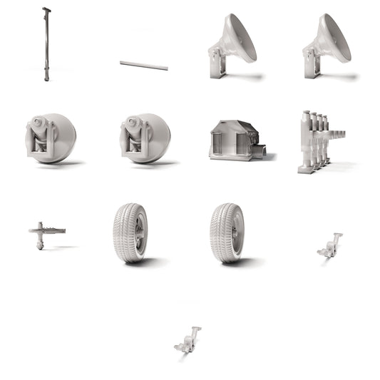 Diorama-modelbouwproductfoto 0: Diorama-infrastructuur: mobiele lichtmast als bouwpakket (Ref. 1229D)