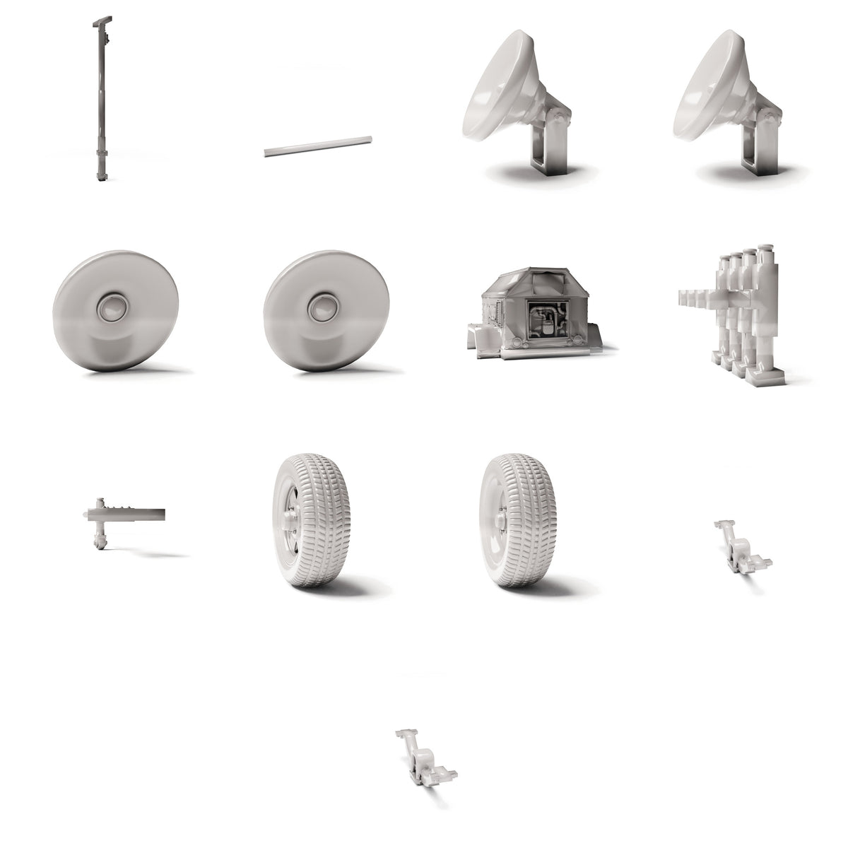 Diorama-modelbouw productfoto 3: Diorama-infrastructuur: mobiele lichtmast als bouwpakket (Ref. 1229D)