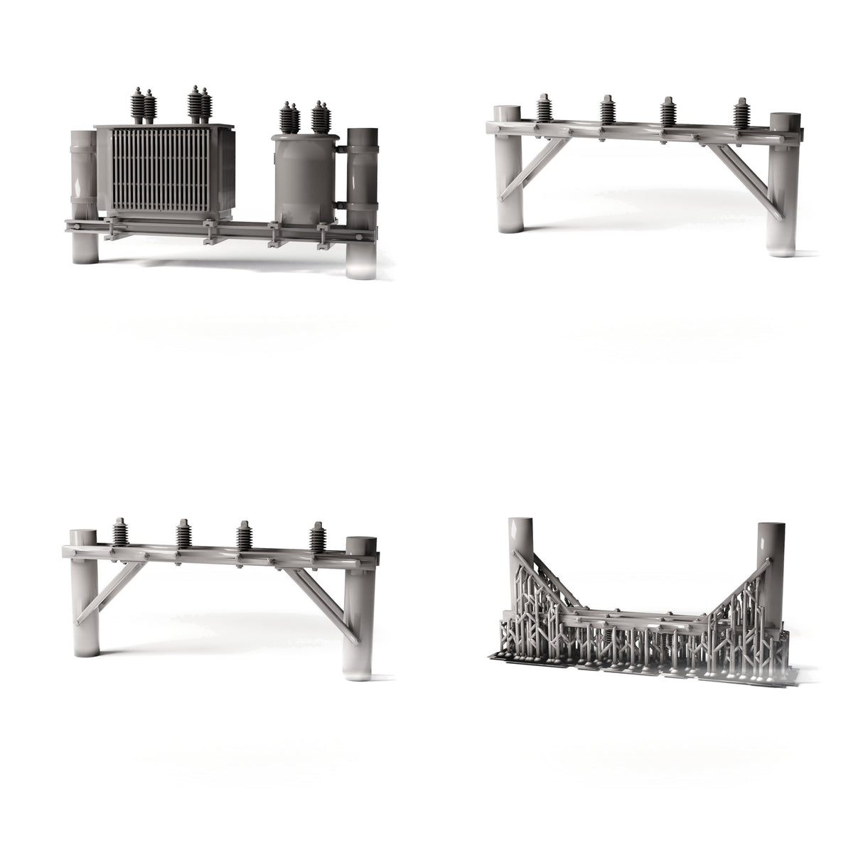 Diorama-modelbouw productfoto 0: Diorama-infrastructuur: betonnen mast met vermogenstransformator als bouwpakket (Ref. 1231D)