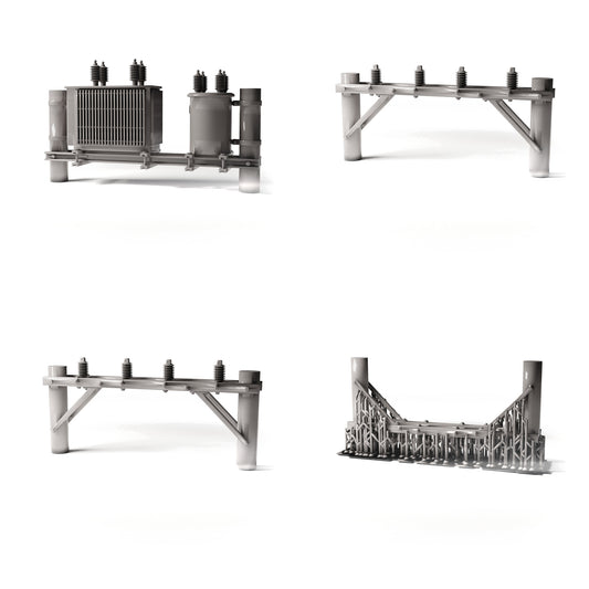 Diorama-modelbouw productfoto 0: Diorama-infrastructuur: betonnen mast met vermogenstransformator als bouwpakket (Ref. 1231D)