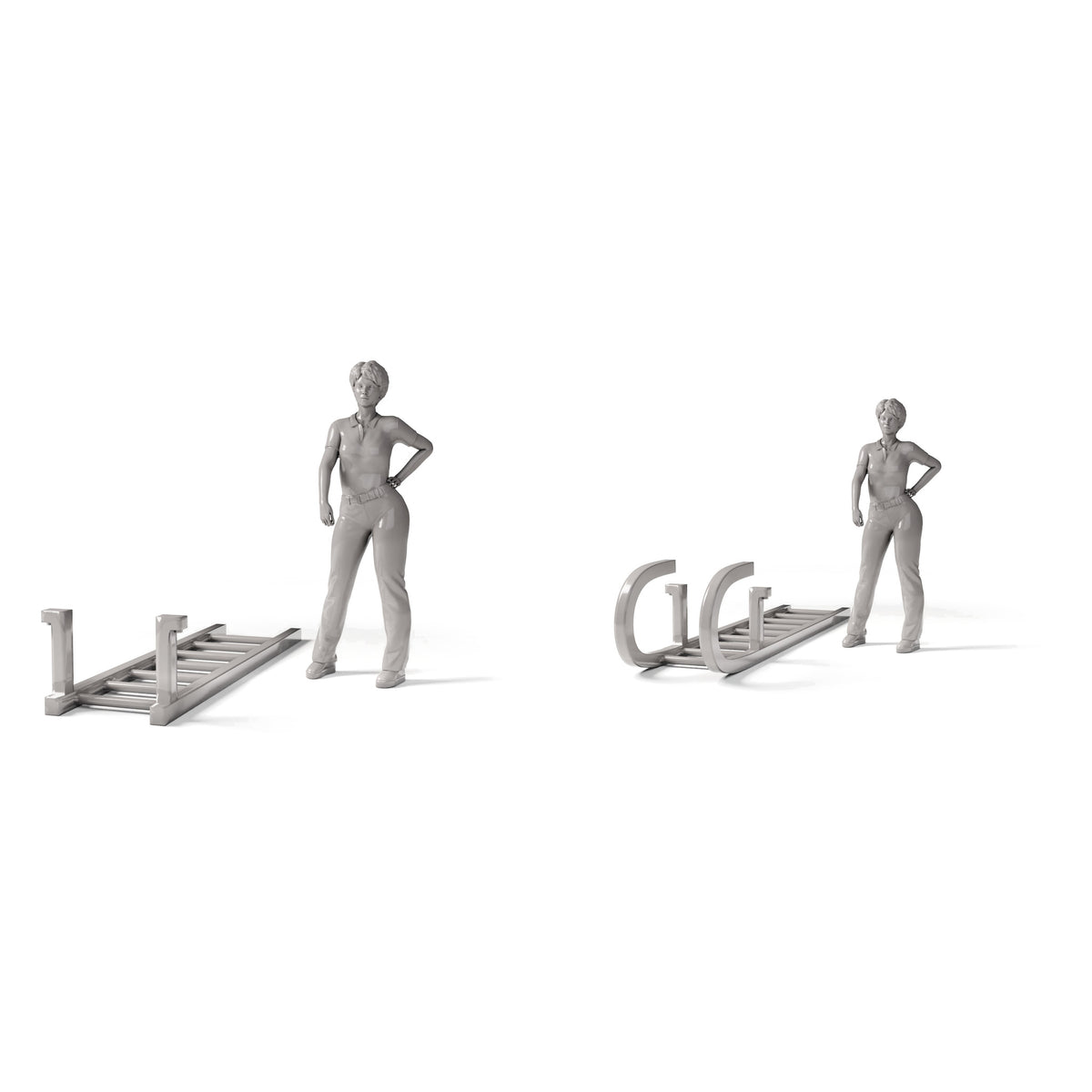 Diorama-modelbouwproductfoto 1: dioramainfrastructuur: dak- en wandladder als bouwgroep (Ref. 1235D)
