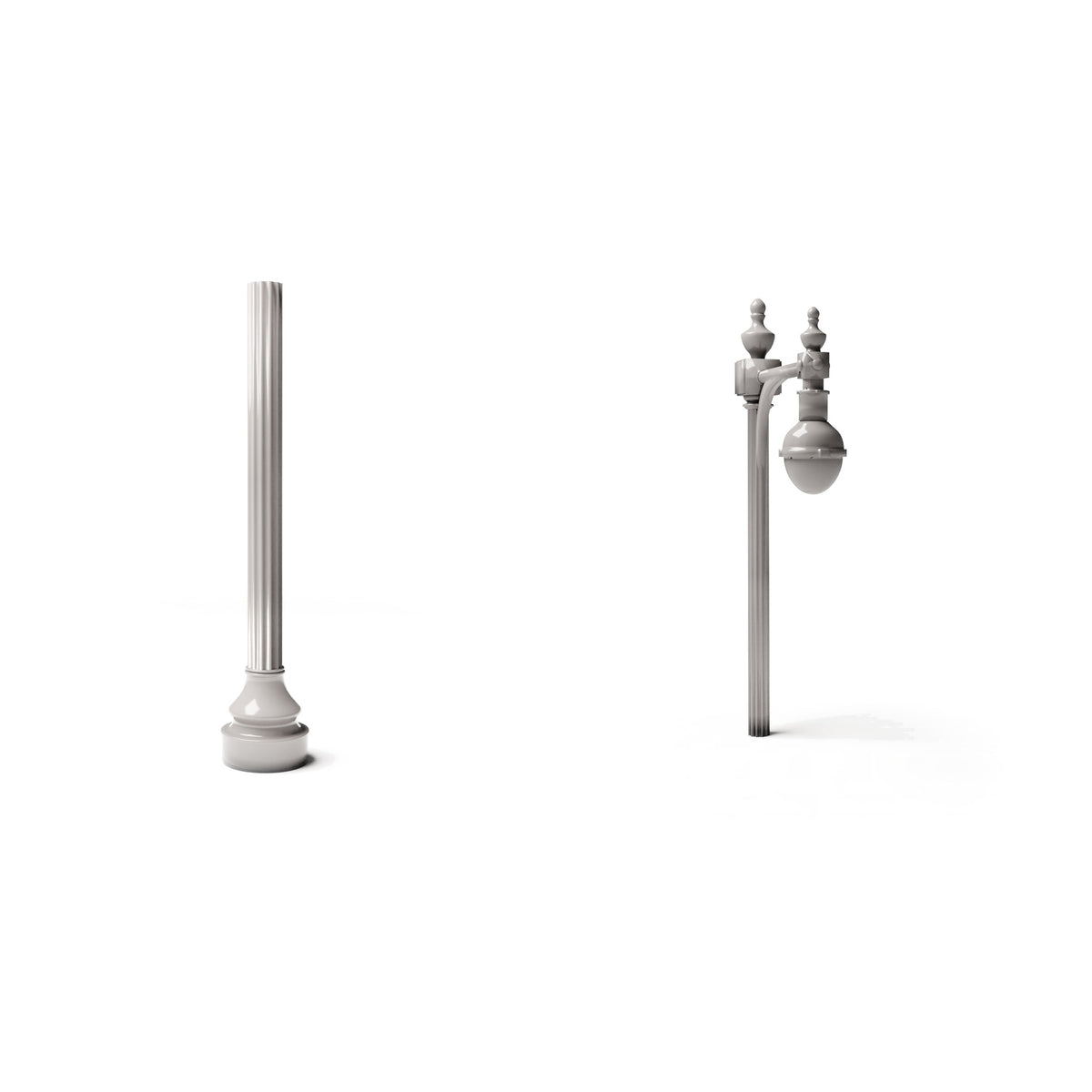 Diorama-modelbouw productfoto 3: diorama-infrastructuur: antieke straatlantaarnmast type B als bouwset (ref. 1242D)