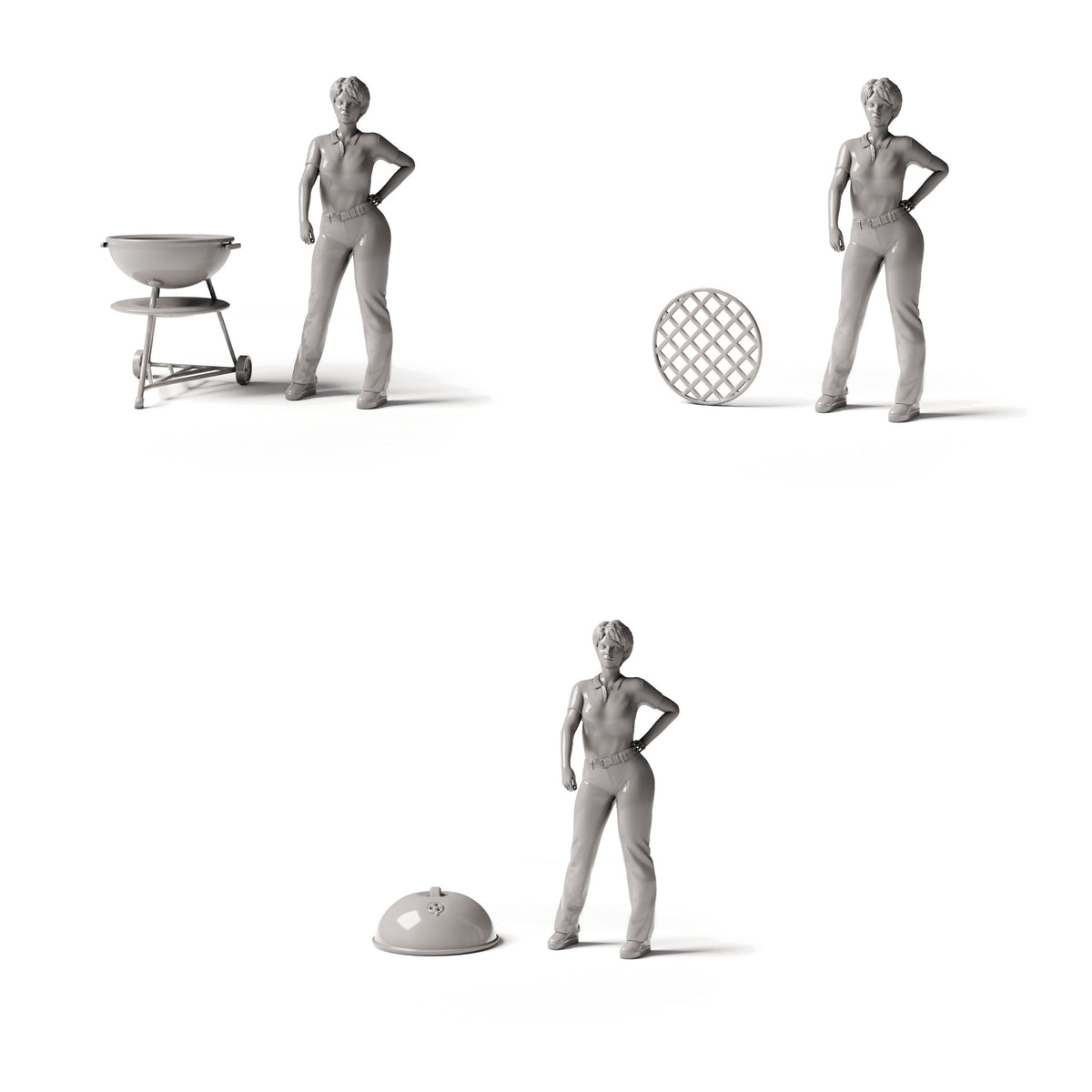 Diorama modelbouw productfoto 1: Dioramatuin: ronde kogelbarbecue met grillrooster (Ref. 1254D)