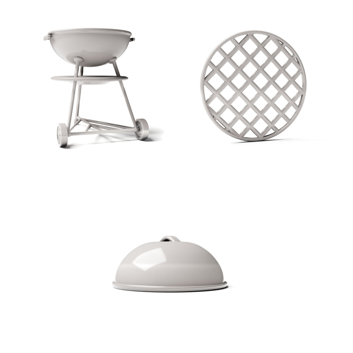 Diorama-modelbouw productfoto 3: Diorama-tuin: ronde kogelbarbecue met grillrooster (Ref. 1254D)