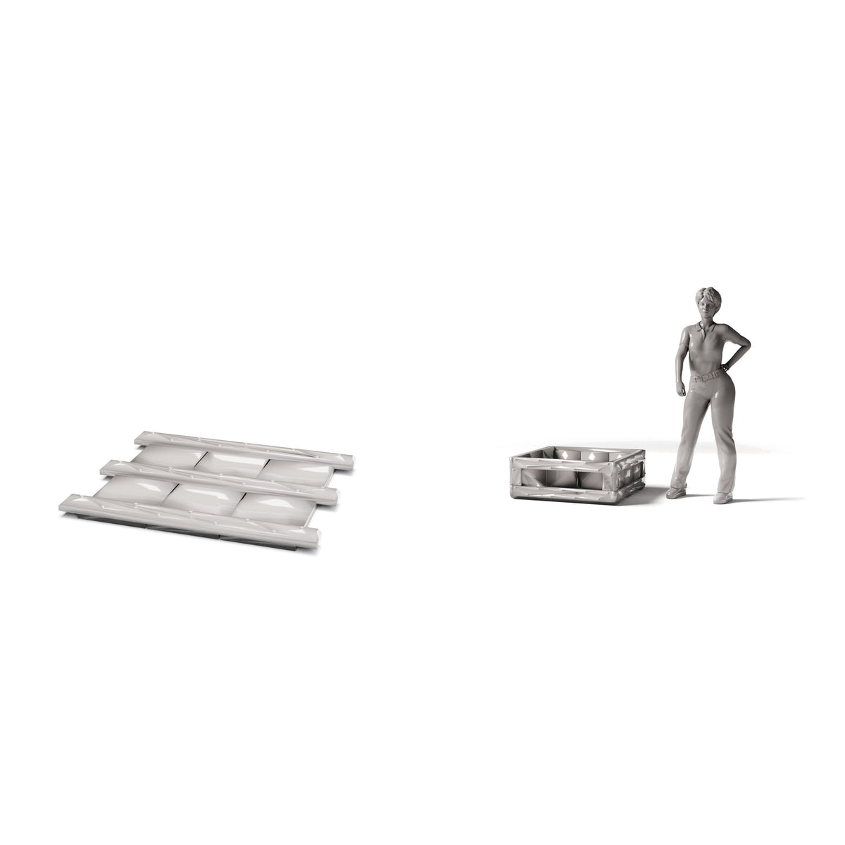 Diorama modelbouw productfoto 1: Diorama opslag & transport: militaire kist type B04 als bouwpakket (ref. 1267D)