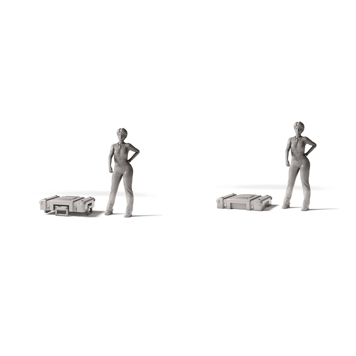 Diorama modelbouw productfoto 1: Diorama opslag & transport: militaire kist type E10 als bouwpakket (ref. 1283D)