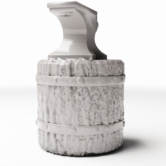 Productfoto diorama en modelbouw 0: Dioramawerkplaats: smidsaanbeeld op een boomstam (Ref. 1295D)