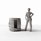 Productfoto diorama en modelbouw 1: Diorama-opslag: beschadigd miniatuur houten vat met duigen (Ref. 1302D)