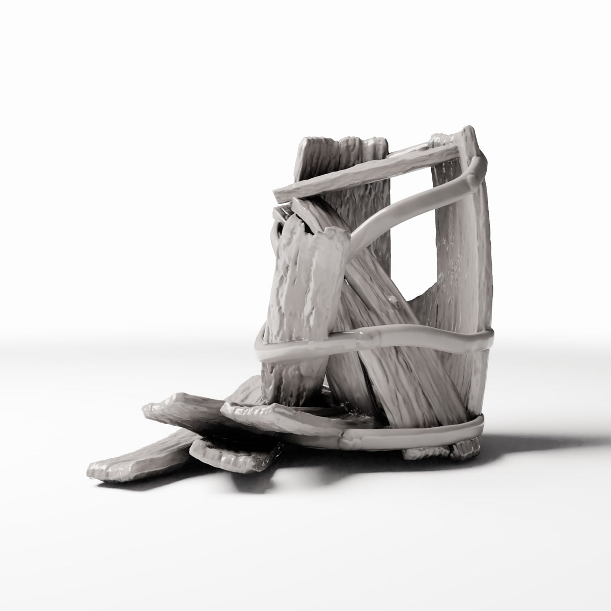 Productfoto diorama en modelbouw 2: Diorama-accessoires: beschadigd miniatuurvat (Ref. 1305D)