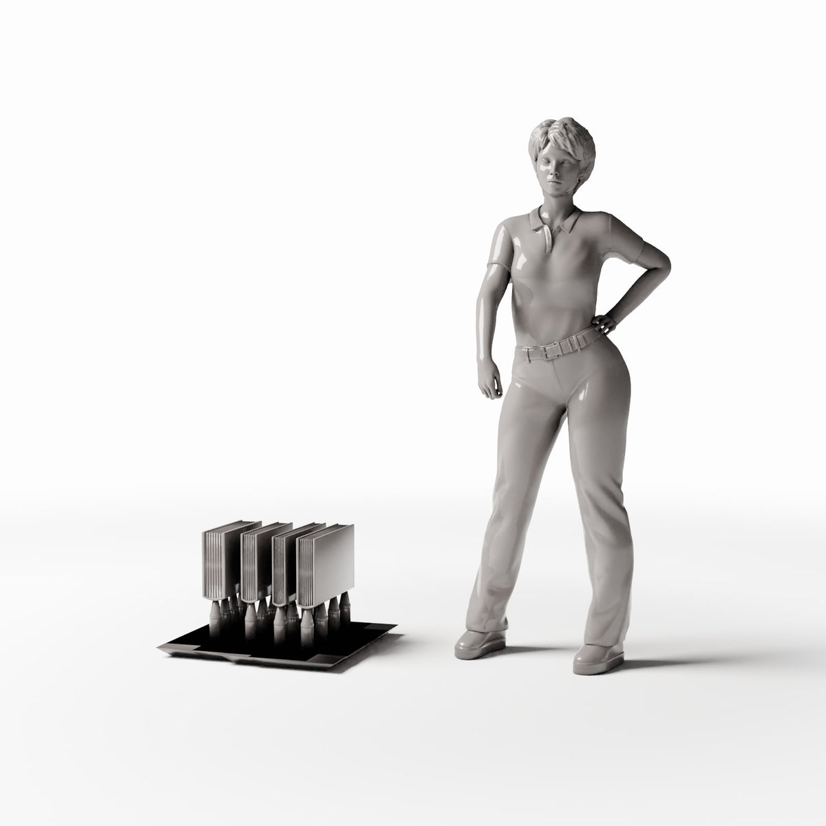 Diorama Modellbau Produktfoto 1: Diorama Möbel: Bücherbündel mit Stützen als Miniaturmöbel (Ref. 1315D)