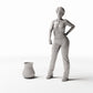 Productfoto diorama en modelbouw 1: Dioramakeuken: rustieke miniatuurkruik van klei (Ref. 1362D)