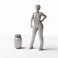 Productfoto diorama en modelbouw 1: Dioramakeuken: miniatuurkruik met met een koord vastgemaakt deksel (Ref. 1365D)