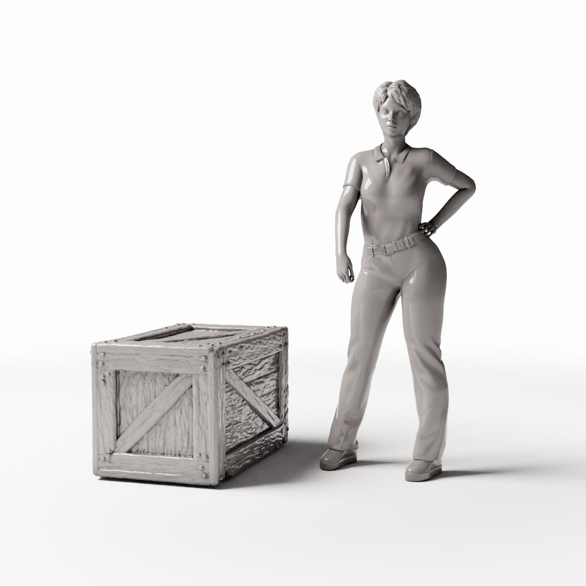 Productfoto diorama en modelbouw 1: Diorama-opslag: rustieke miniatuurkist met versteviging (Ref. 1380D)