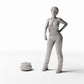 Productfoto diorama en modelbouw 1: Dioramakeuken: miniatuur gietijzeren pan met deksel (Ref. 1411D)