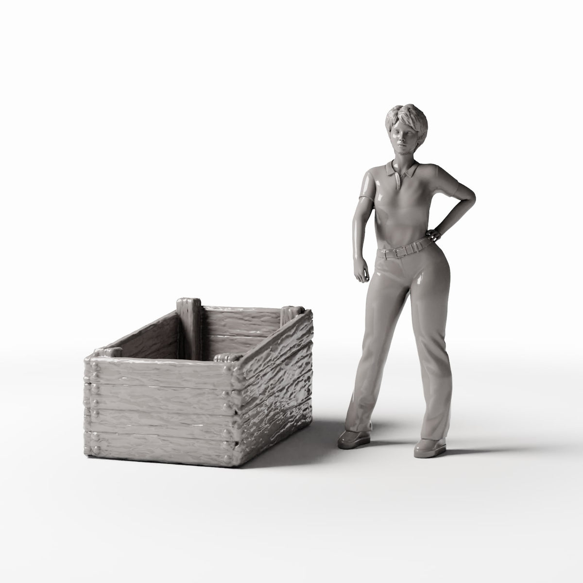 Productfoto diorama en modelbouw 1: Diorama-accessoires: lege houten marktkist (Ref. 1418D)