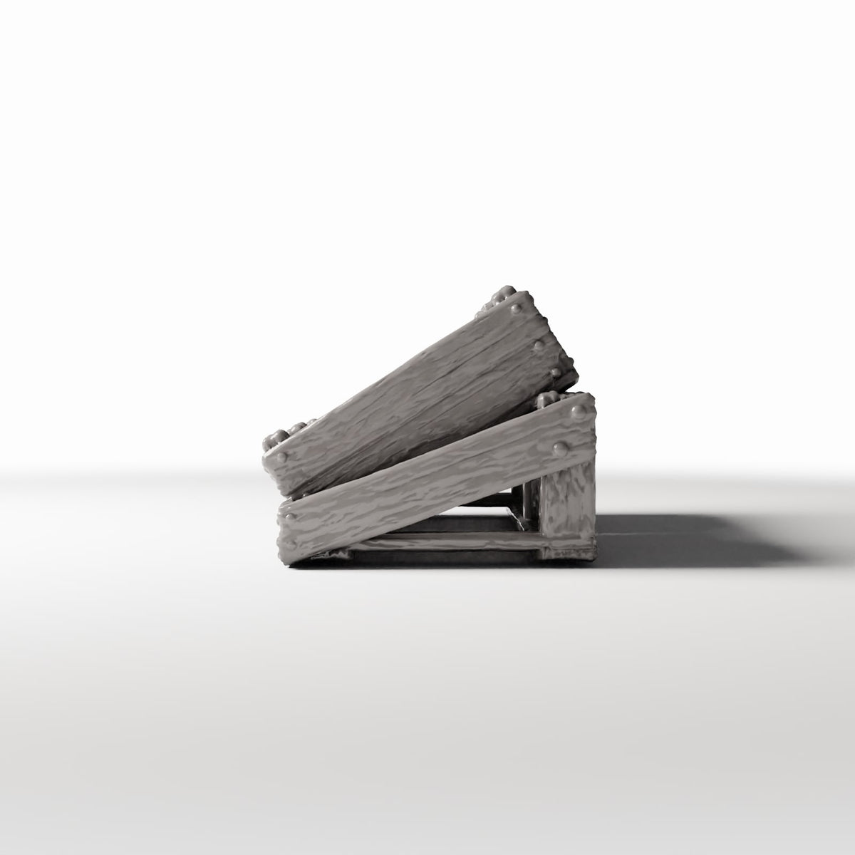 Productfoto diorama en modelbouw 2: Diorama-opslag: marktrek met twee lege houten kisten (Ref. 1423D)