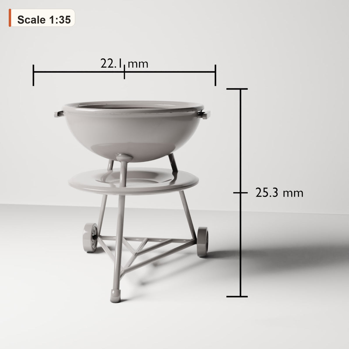 MyPortal 143 1: Diorama-scènedetails: mobiele kogelbarbecue (ref. 143D)