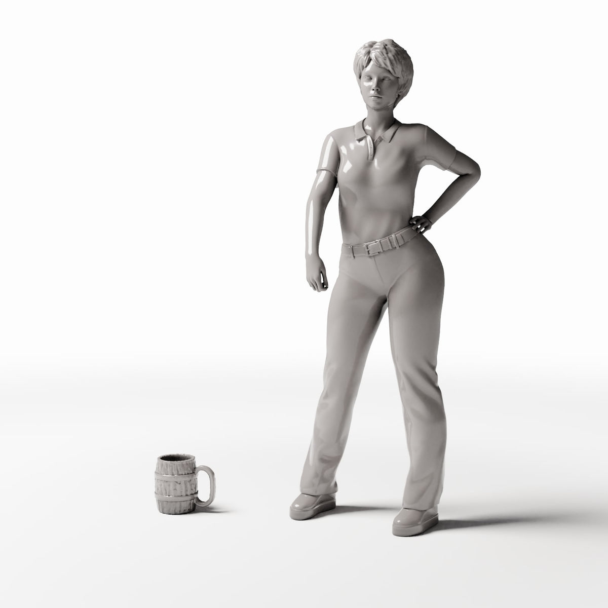 Productfoto diorama en modelbouw 1: Dioramakeuken: rustieke houten beker voor miniatuurkeukens (Ref. 1480D)