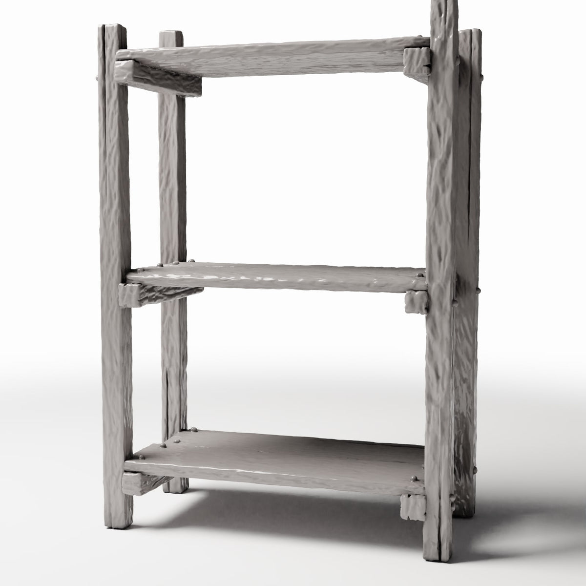 Diorama Modellbau Produktfoto 0: Diorama Möbel: Rustikales Miniaturregal mit Leiterstützen (Ref. 1485D)