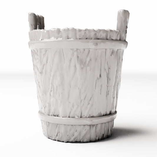 Productfoto diorama en modelbouw 0: Dioramahuishouding: rustieke houten emmer voor diorama-interieurs (Ref. 1489D)