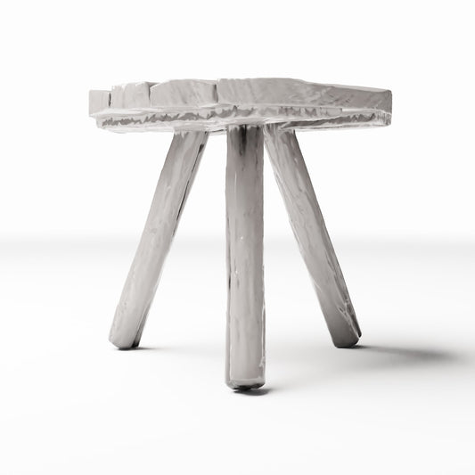 Productfoto diorama en modelbouw 0: Dioramakeuken: rustieke houten driepootkruk voor de miniatuurkeuken (Ref. 1498D)