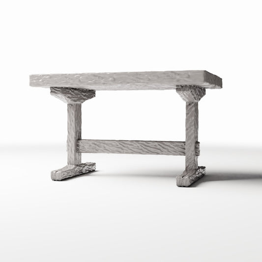 Productfoto diorama en modelbouw 0: Dioramakeuken: rustieke houten tafel voor een miniatuurkeuken (Ref. 1500D)