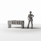 Productfoto diorama en modelbouw 1: Dioramakeuken: rustieke houten tafel met doek (Ref. 1505D)