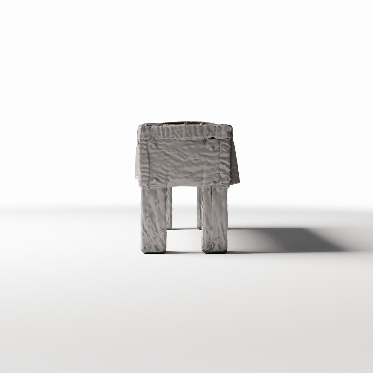 Productfoto diorama en modelbouw 2: Dioramakeuken: rustieke houten tafel met doek (Ref. 1505D)
